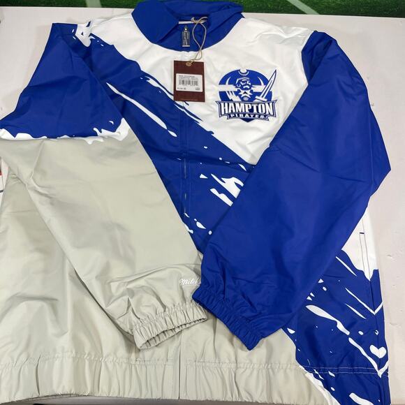 Hampton University Pirates Mitchell & Ness Paintbrush Windbreaker - Picture 2 of 7